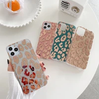 electroplated leopard background for iphone 12 12promax 7 8 8plus 11promax x xs xr xsmax soft tpu back cover