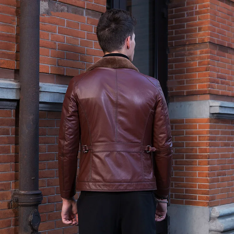 

Cow Genuine Mens Leather Autumn Winter Short Cowhide Coat Motorcycle Jacket Men Clothes 2020 Flight KJ1210
