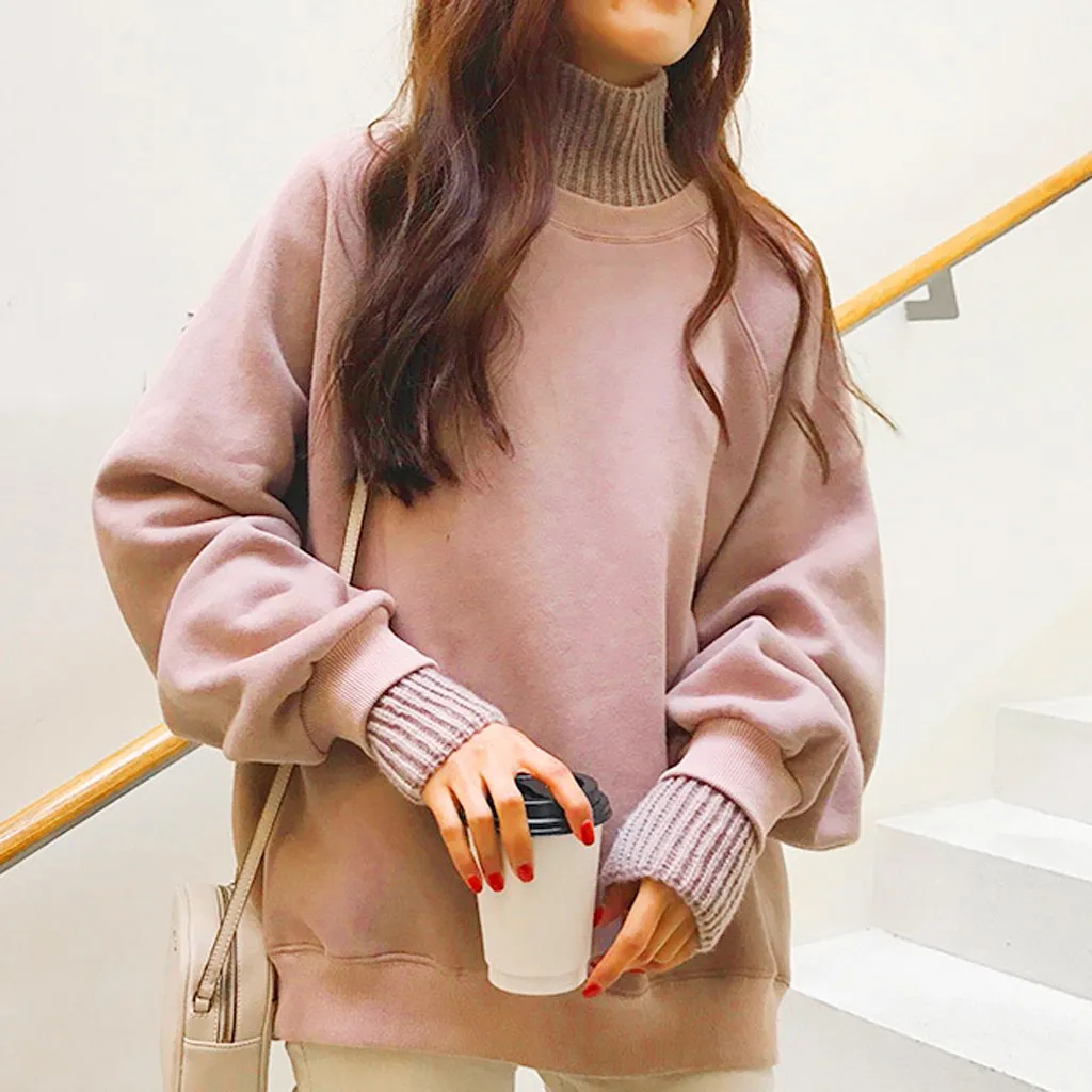 Толстовка Модный женский осенний зимний Повседневный пуловер толстый теплый