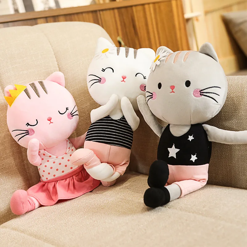 

Kawaii Yoga Cat Plush Toy Stuffed Animal Soft Plushie Lovely Cat Appease Doll Toys for Girls Kids Birthday Gift Bedroom Decor