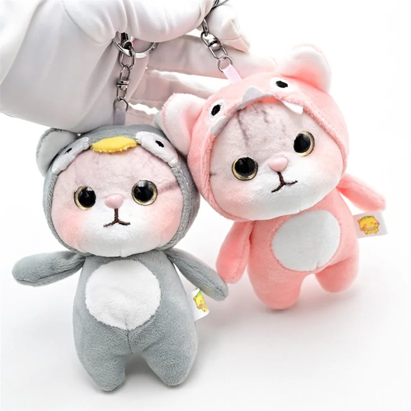 

Cute Cat Plush Toy Animal Cosplay Deer Frog Stuffed Doll Random Kitty Keychain Small Pendant Gift for Friend