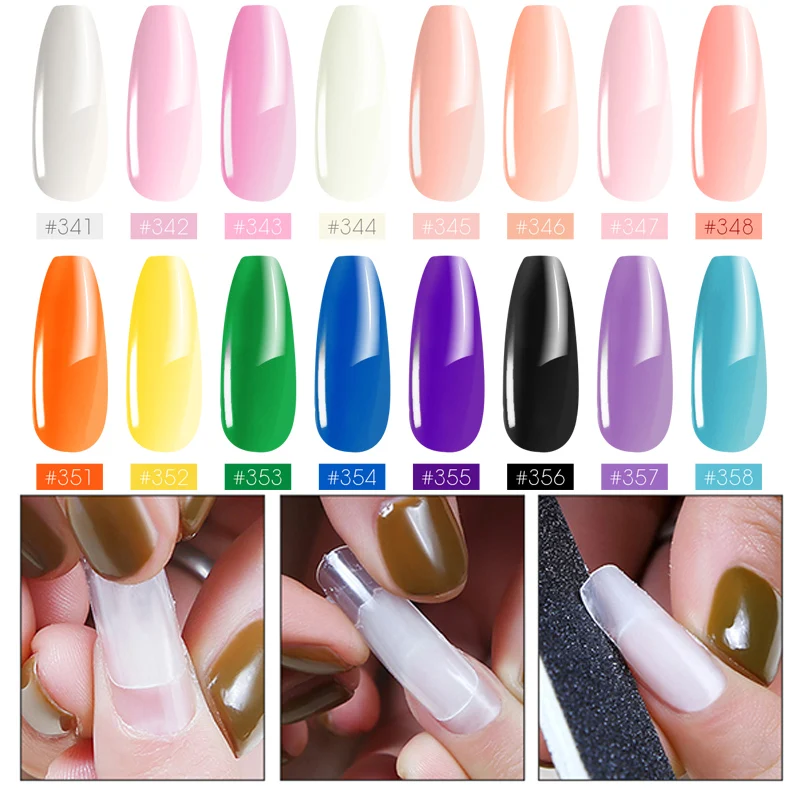 Docaty ногтей акриловая жесткая Защитная Гель лак для розовый белый прозрачный