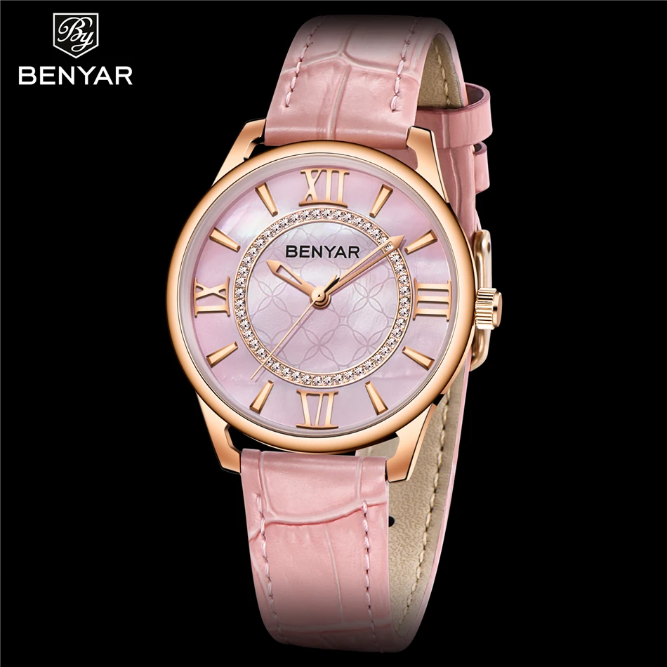 

Роскошные женские часы BENYAR 5162, модные женские элегантные кварцевые часы под платье, водонепроницаемые простые часы, женские наручные часы