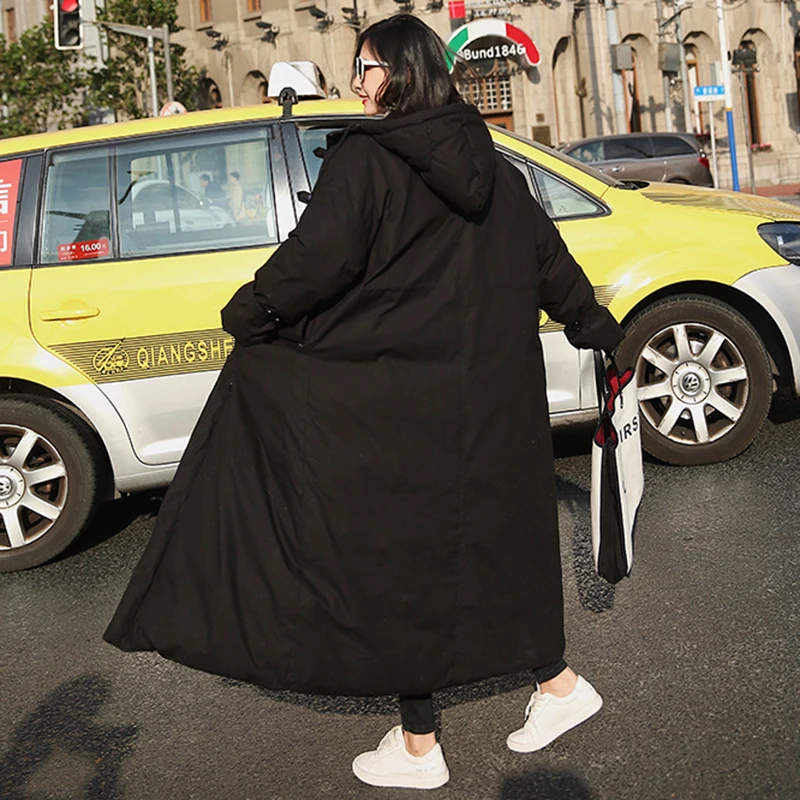 

Winter Womens Parkas New Women Street Tide Fashion Outerwear Down Cotton Female Jacket Loose Thicken Lengthen Coat Women Clothes