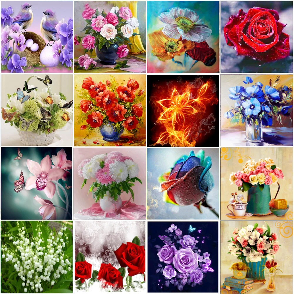 5D Алмазный цветок Jarrón de flores Diamante redondo Mosaico Patrón decoración del hogar DIY Regalo año nuevo hecho a