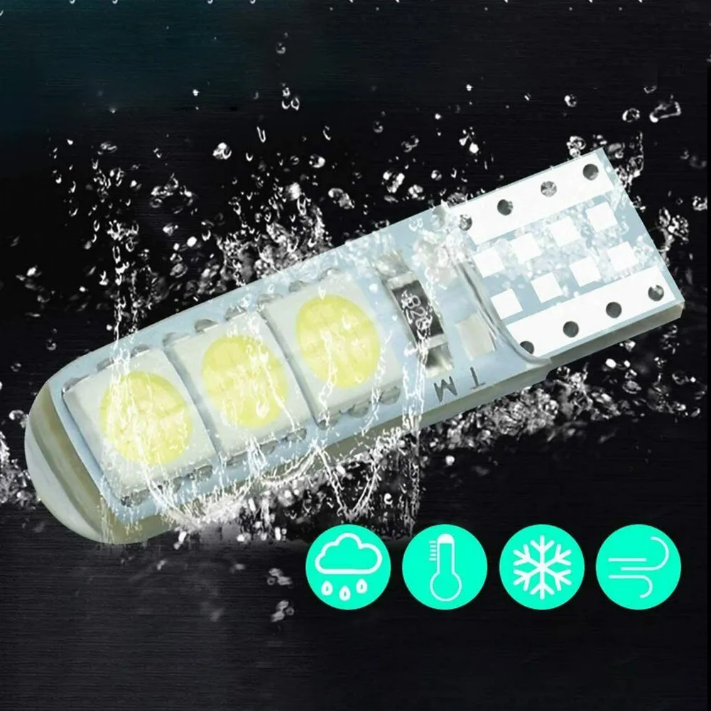 

2X Car LED T10 5050 6SMD Width Indicator Light Trunk License Plate Light White Dome LightsCargo Lights Trunk Lights