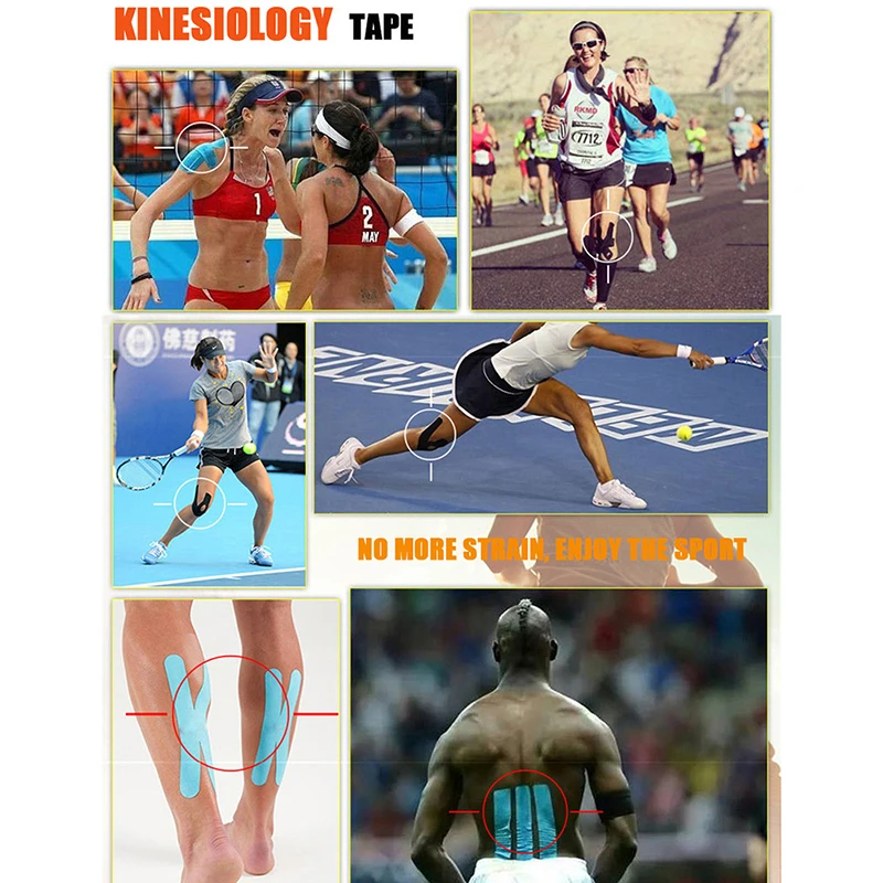 

Athletic Kinesiology Tape Sport Recovery Bandage Cotton Waterproof Running Knee Fitness Tennis Football Muscle Sticker Protector