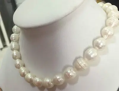 

Elegant10-11mm барокко Южное море Белый Жемчужное ожерелье 18 дюймов