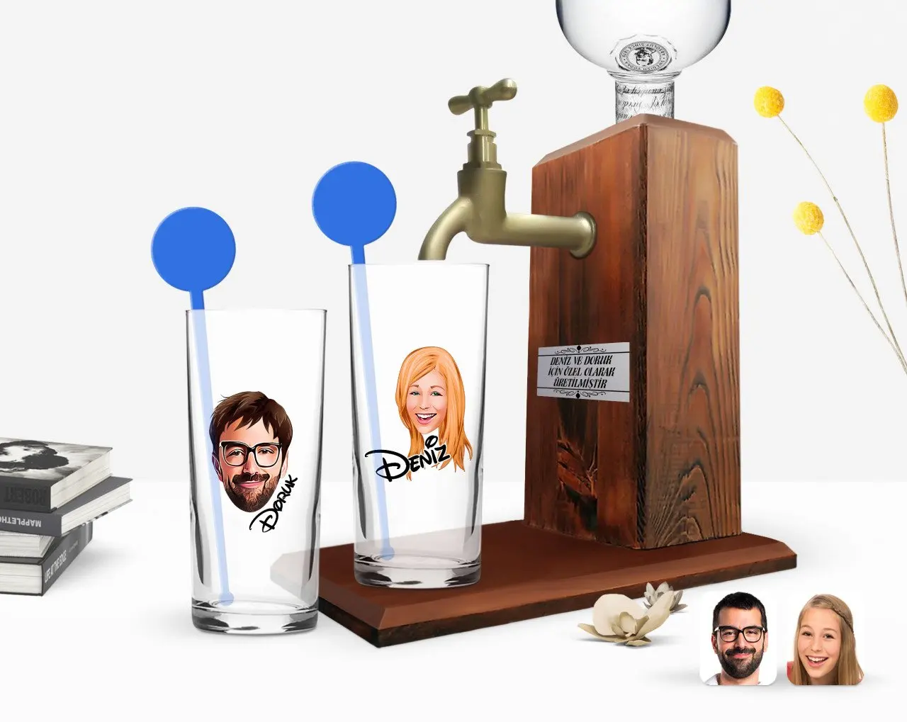 

Персонализированные Цветные принты Для мужчин и Для женщин Для мужчин уход за кожей лица карикатура двойной водки чашки и деревянный стелл...