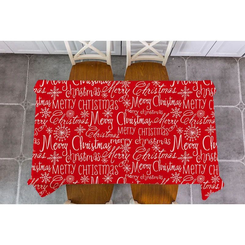 Рождественская Декоративная скатерть геометрическая решетка Санты лося льняная