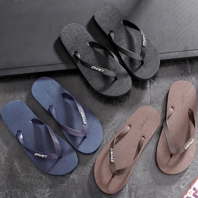 

2021 Coslony Flip Flops for Men Slippers Summer Outdoor Slippers Beach Male Soft Bottom Non-slip Size 40-44 Fashion Anti-Odor