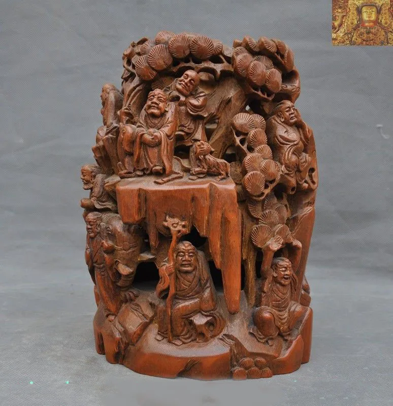 

Свадебное украшение, Китай, бамбуковый корень, вырезать 18 дюймов, Дамо Дхарма, статуя Будды, карандаш, карандаш, ваза, новый год