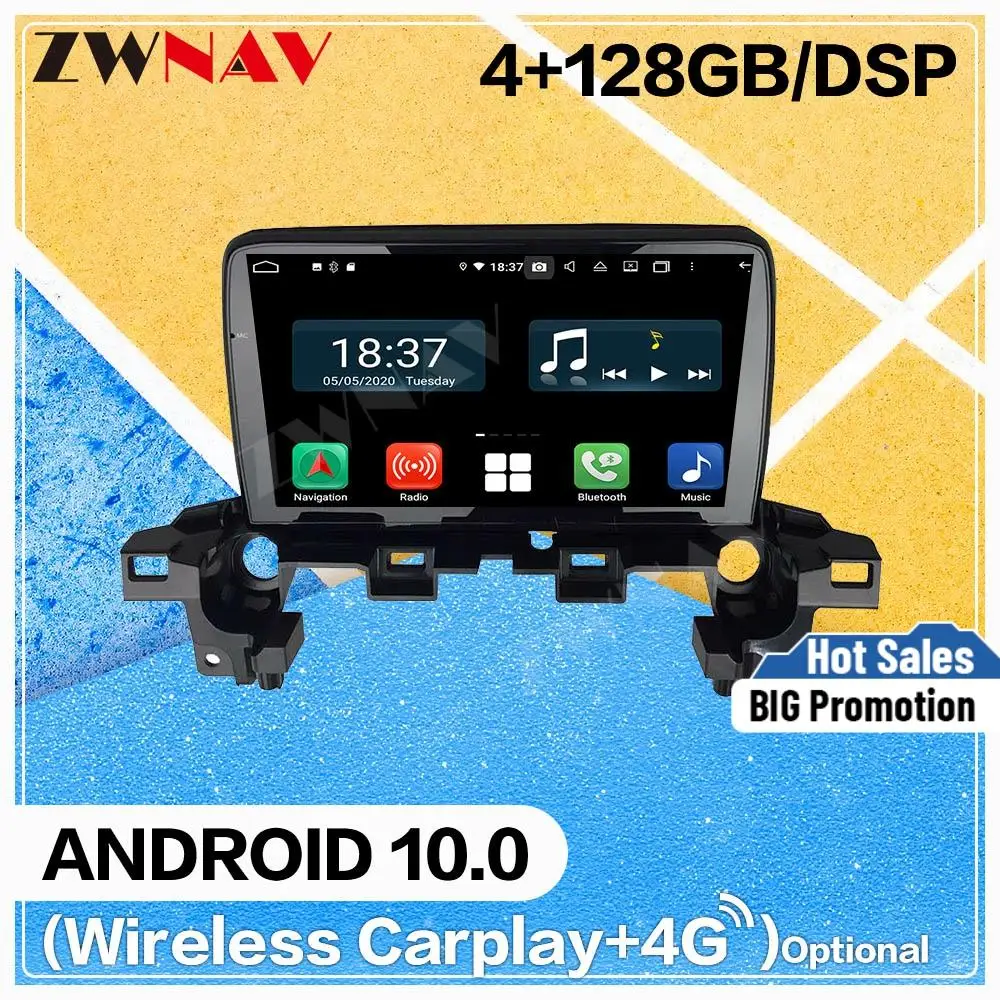128G Carplay Android 10 экран мультимедийный DVD плеер для Mazda CX 5 2017 2018 BT GPS навигация