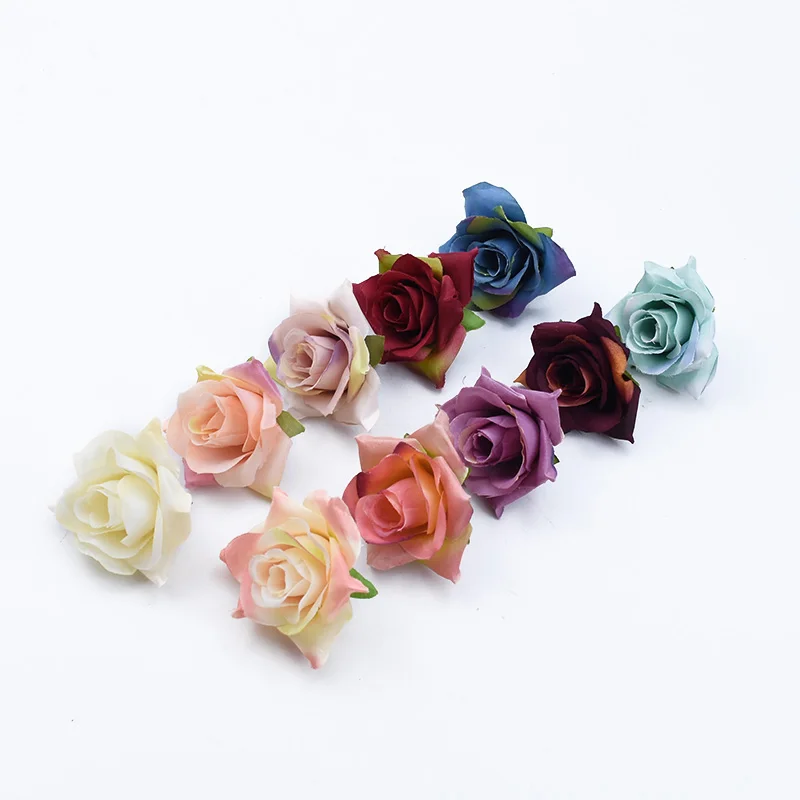 5/10/30 штук многоцветная шелковая головка розы diy подарки коробка конфет Свадебные