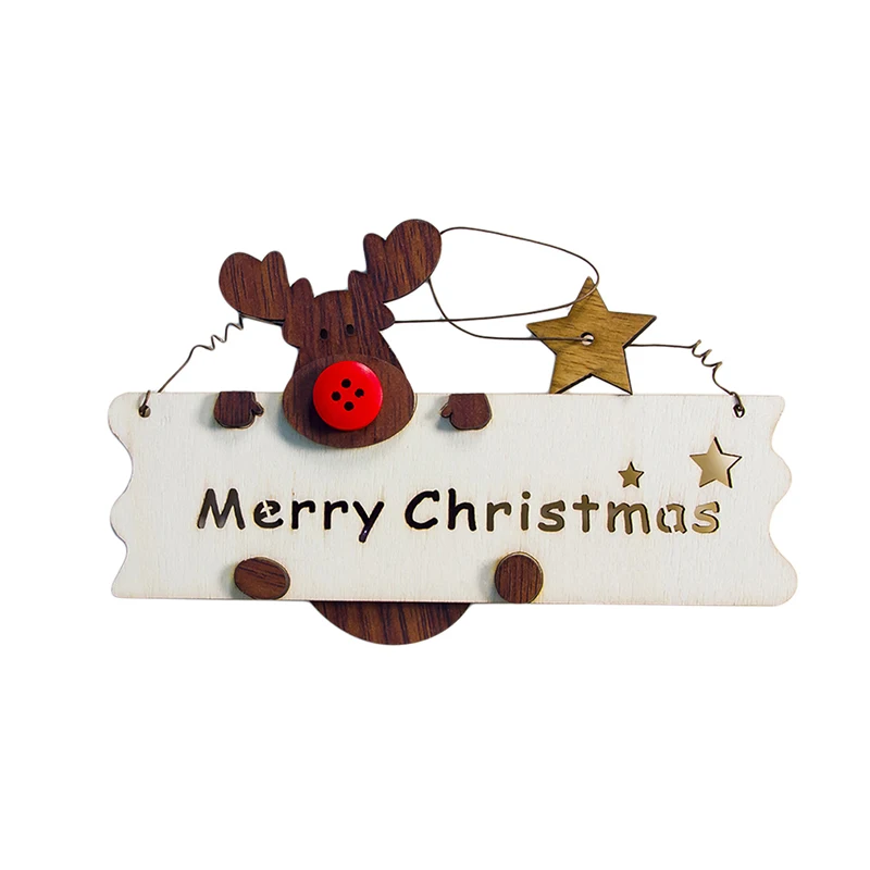 Деревянный Рождественский кулон в виде лося креативное подвесное украшение