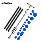 Т-образные инструменты, автомобильный инструмент для ремонта вмятин, набор 2 в 1, скользящий молоток, обратный молоток, присоски с клеевыми пластинами