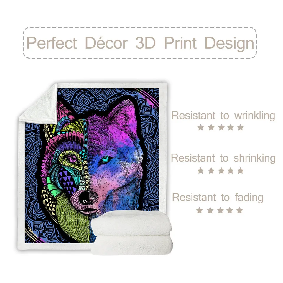 Постельные принадлежности Outlet одеяло с Волком на кровать Мандала Цветок