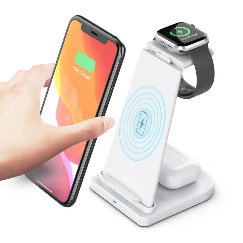 

15W 3 In 1 Qi Wireless Charger For IPhone 12 11 Pro XS XR X 8 Fast Charging Dock Station For Apple Watch 6 5 4 3 2 AirPods Pro