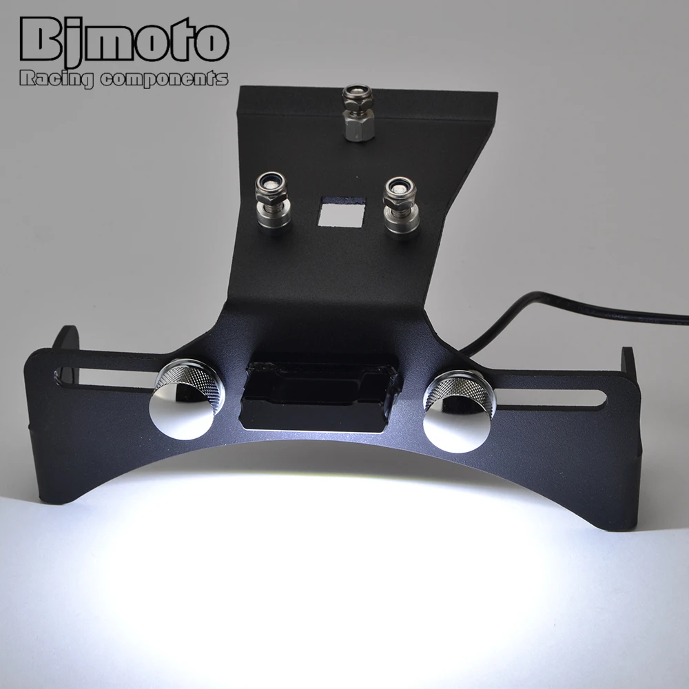 Черный мотоцикл сторона номерного знака Кронштейн с пластиной света для Honda CB650F