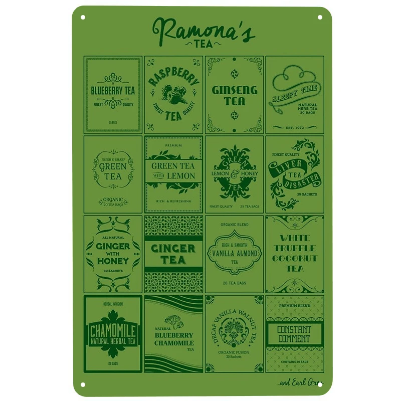 

Tea Time with Flowers printed Metal Signs Retro Tin Signs Funny Poster Decor for Bar Pub Club Decoration for Living Room Home