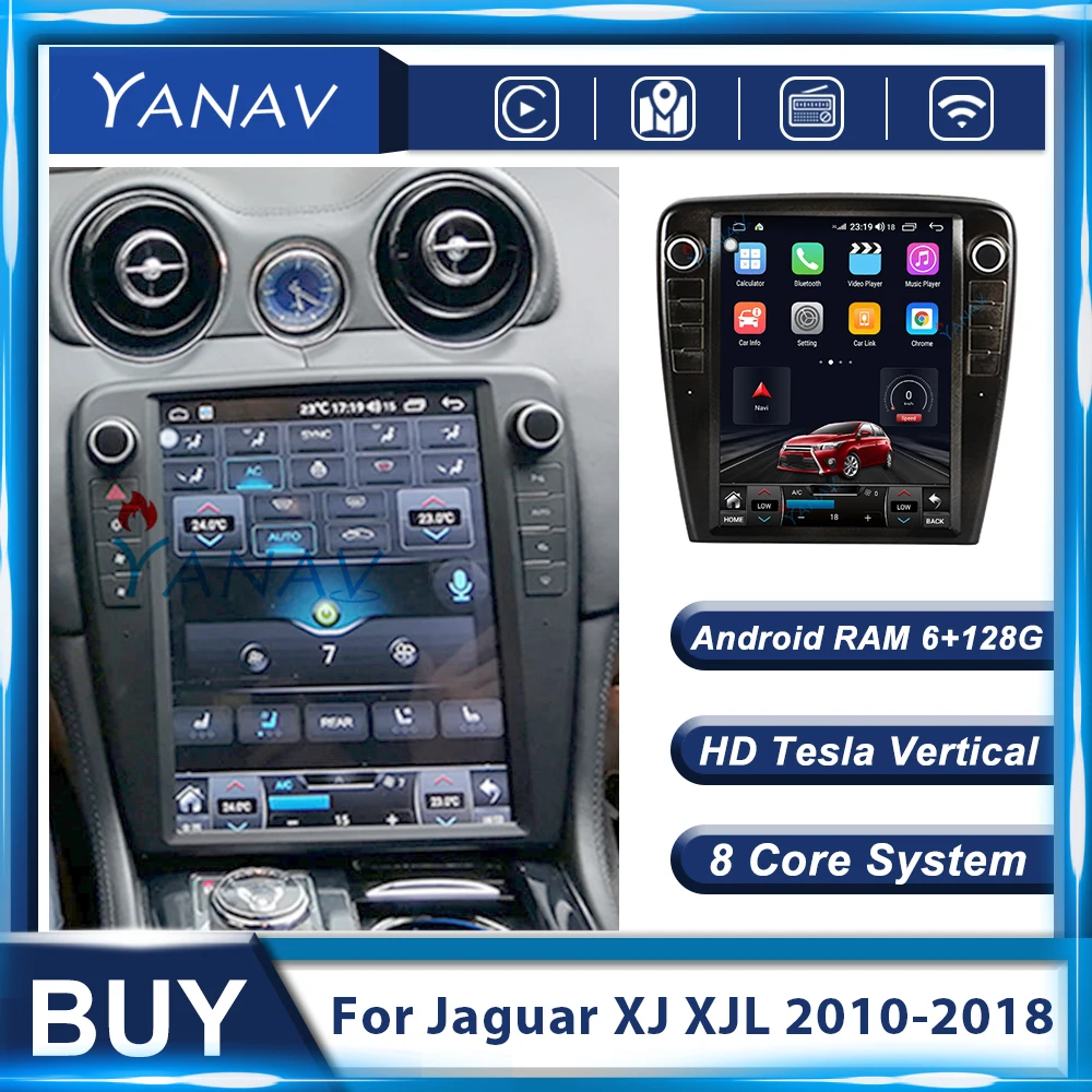 

12.1 Inch Android Tesla Vertical Car Player For Jaguar XJ XJL Multimedia NAVI Radio Stereo Receiver GPS Navigation Player