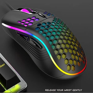 light honeycomb wired gaming mouse rgb backlit 6 key 7200dpi mice macro programming mause for pc laptop desktop computer gamer free global shipping