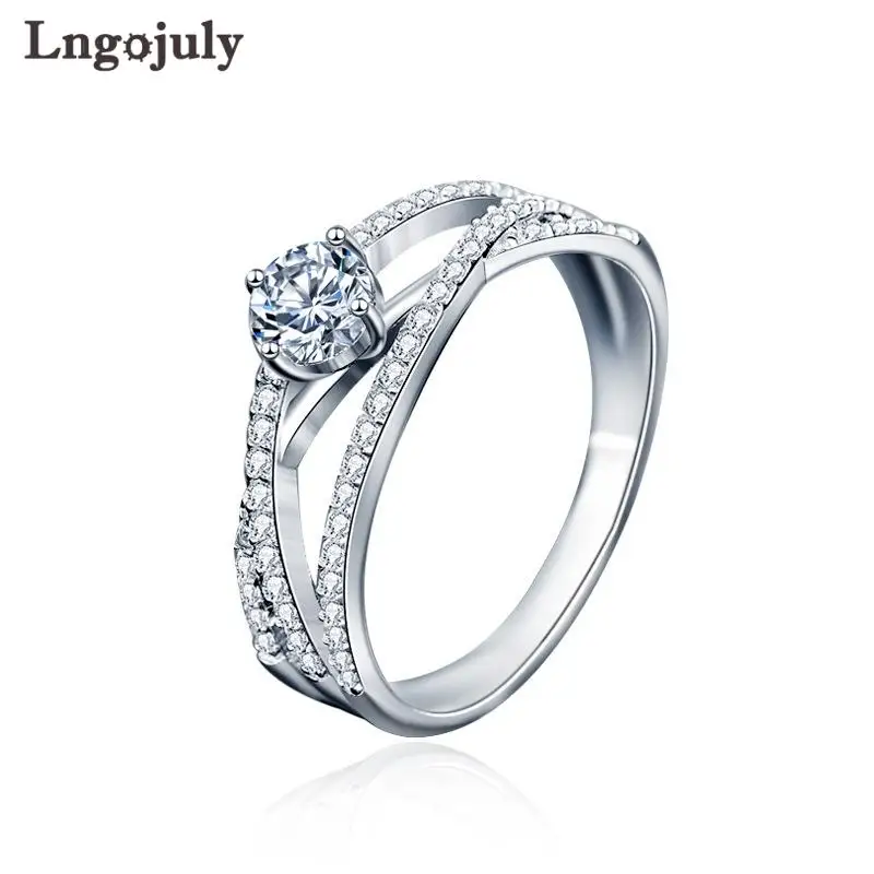 

925 Sterling Silver Women Ring 5MM Moissanite Ring For Women Luxury Party Wedding Ring Silver 925 Wedding Fine Jewelry Gifts