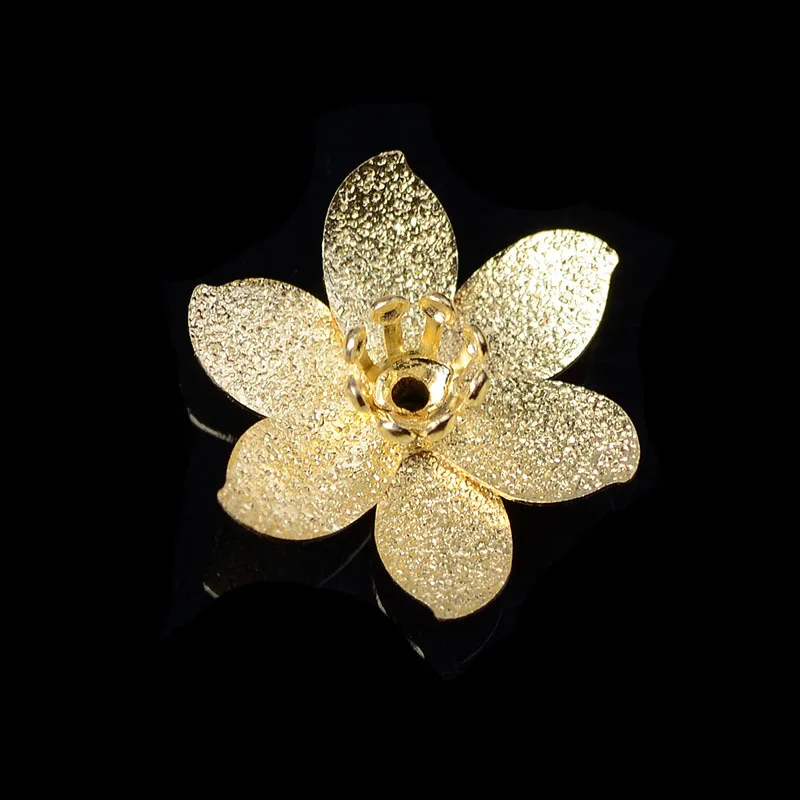 10 шт. 17 мм Золотой/Серебряный цвет медный материал 3D сердечник цветочный Шарм