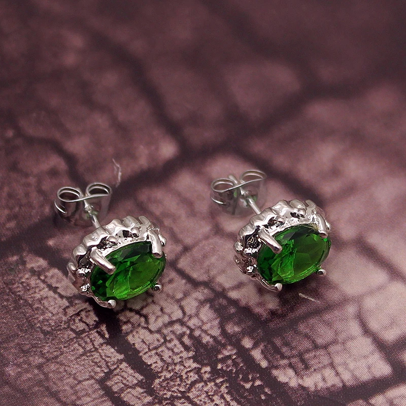 

Hermosa Passion Unique New Natural Green Topaz925 Sterling Silver Stud Earrings For Women Fashion Jewelry ME112