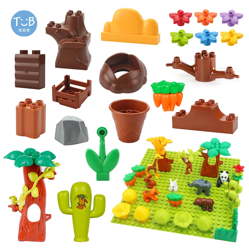 Фермерский Завод Модель блоки деревьев камень цветочный горшок в виде пенька из