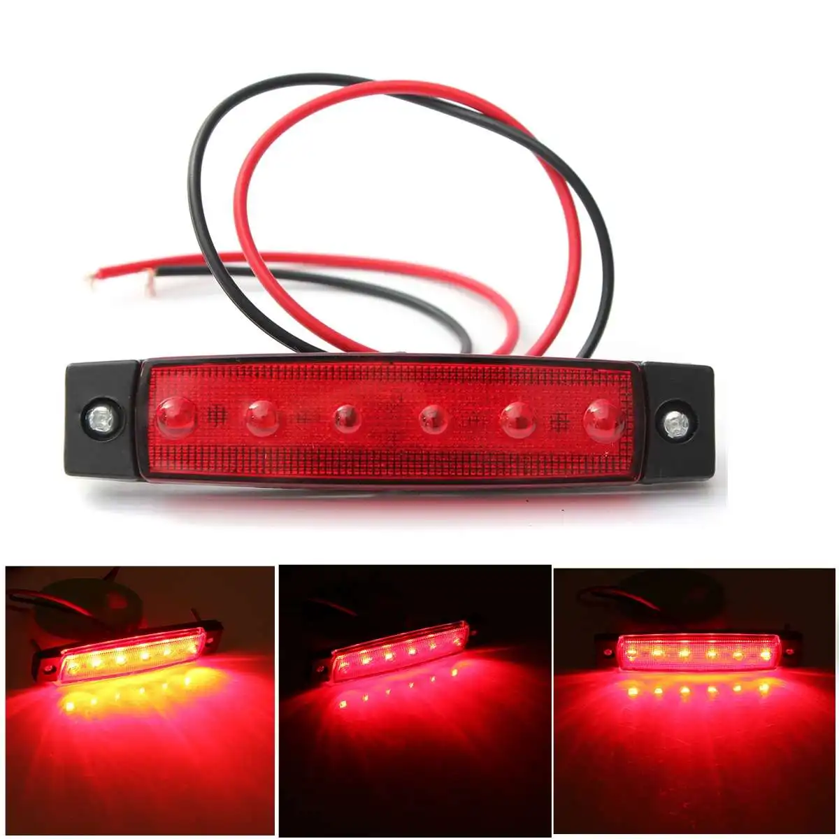 30X DC светодиодный 12 в 6 SMD 10 белый + желтый красный автомобильный Автобус Грузовик