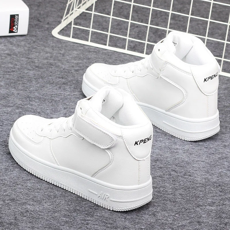 women's high top and inside board shoes new Korean version of fall 2021 versatile breathable Couple's small white | Обувь