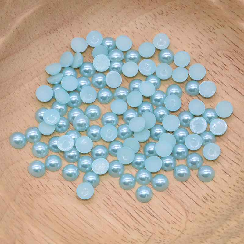 500 шт./лот 6 мм полукруглые плоские разноцветные акриловые бусины с имитацией