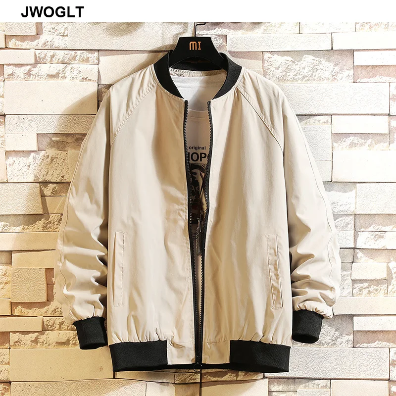 Куртка-бомбер мужская на молнии с воротником-стойкой цвета хаки размеры 4XL 5XL |