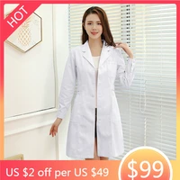 thickening in autumn and winter ladies white coat laboratory robe science lab coat beauty salonslim uniform clothing
