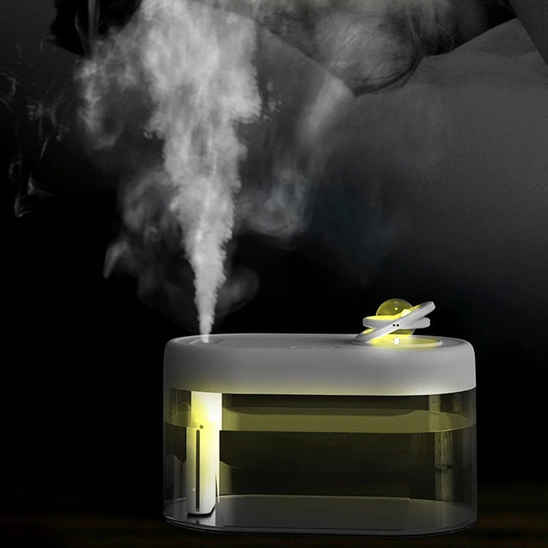 

Large Capacity Desktop Rotating Ball Mute Double Jet Air Humidifier with Night Lights for Office Home Decoration