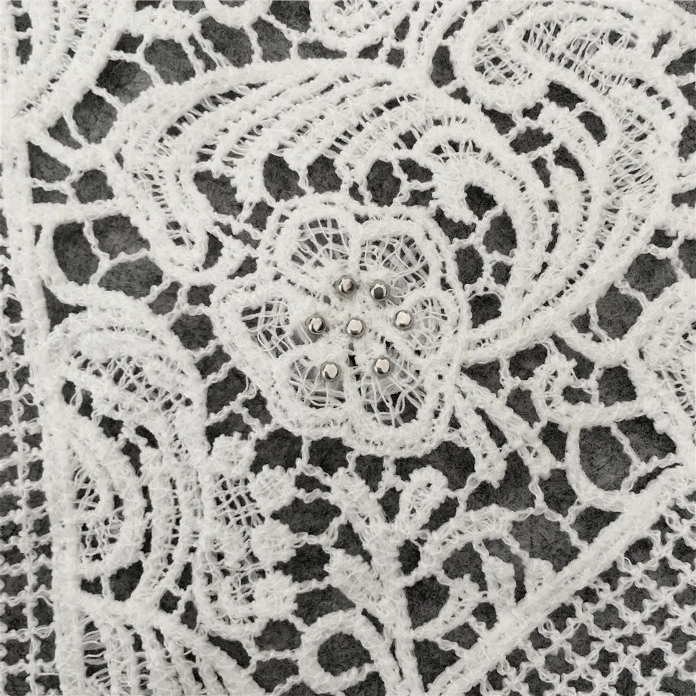 Белый жемчужный вышитый кружевной воротник декольте Венецианская аппликация