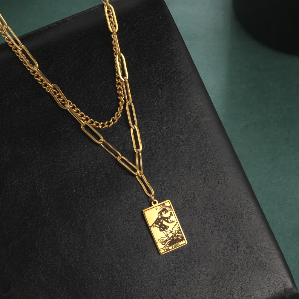 Винтажное Двухслойное ожерелье Таро мажорная Аркана языческая Астрология