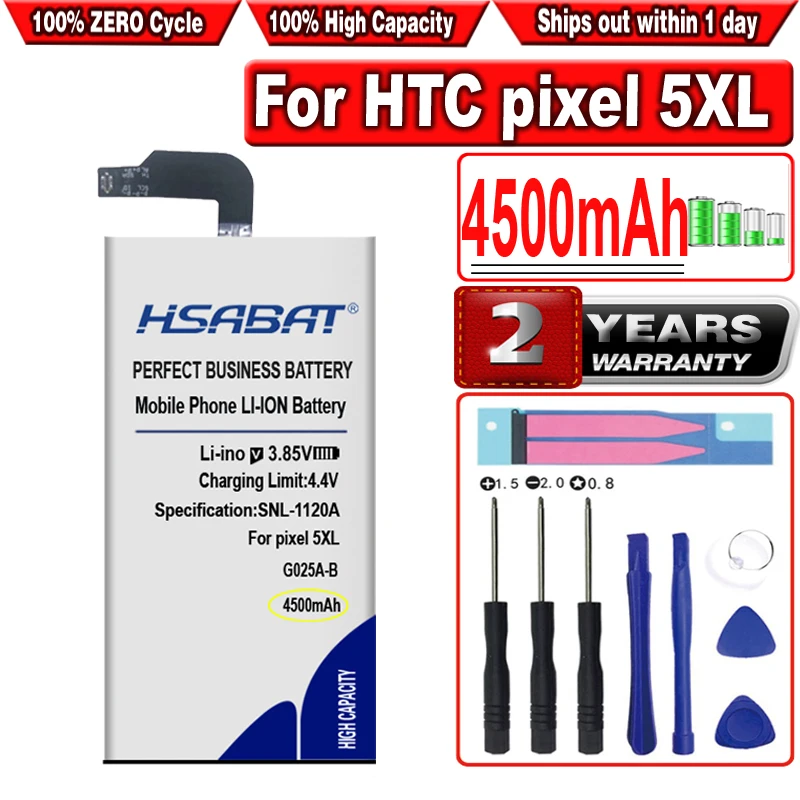 

HSABAT 4500 мА/ч, G025A-B батарея для HTC Google Pixel 5XL 5X