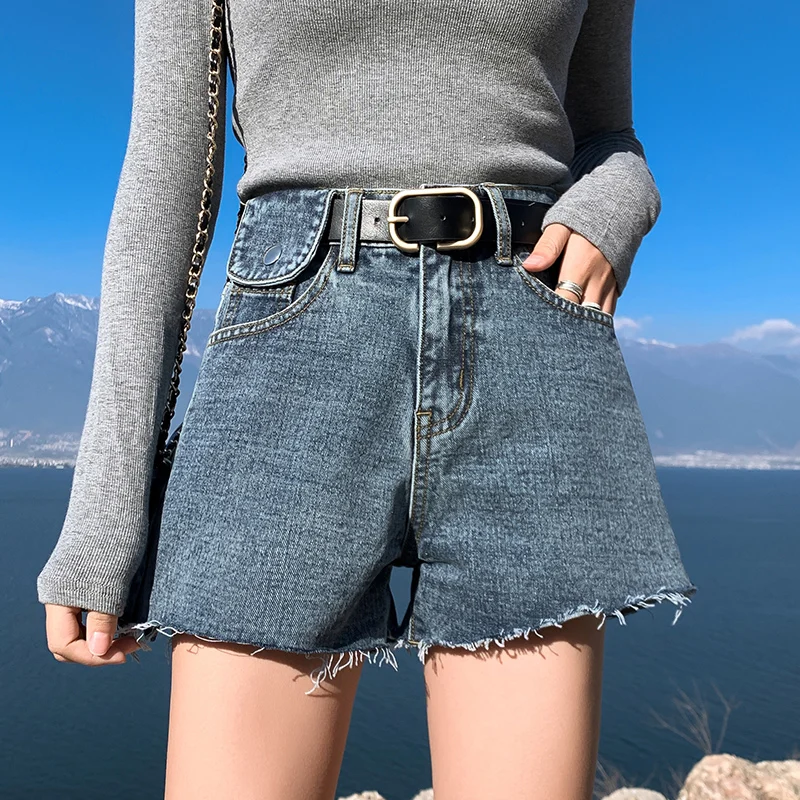 Женские свободные джинсовые шорты летние винтажные с высокой талией Белые