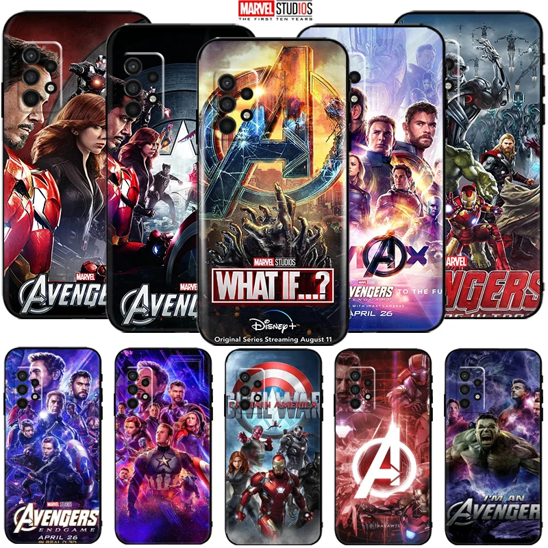 

Phone Case For Samsung Galaxy A52 5G 4G Soft Coque Cover Marvel Avengers Comics Iron Man SpiderMan Venom Thor Hulk Deadpool
