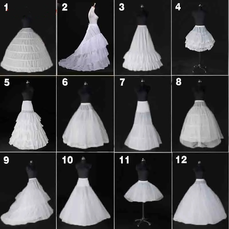 

White 6 Hoops Petticoats for Wedding Dress Crinoline Underskirt Cheap Price Wedding Accessories For Brial Ball Gown