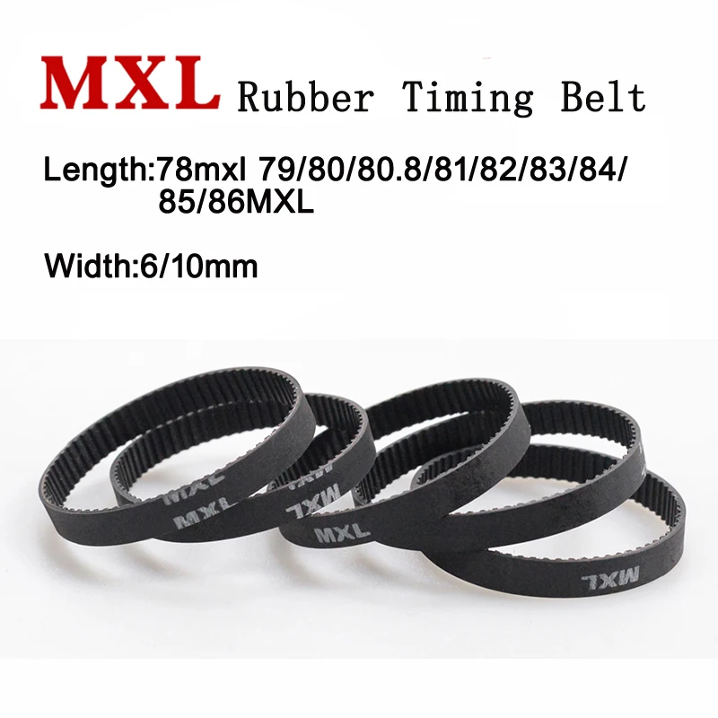 5pieces MXL Rubber Timing Belt Trapezoidal Small Toothed Synchronous Drive Belts 78mxl 79/80/80.8/81/82/83/84/85/86MXL