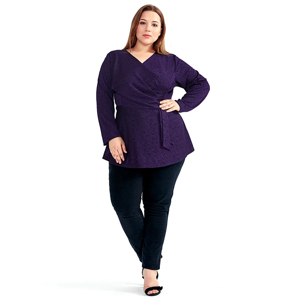 Женские Модные Большие футболки с v образным вырезом невидимая текстура блуза