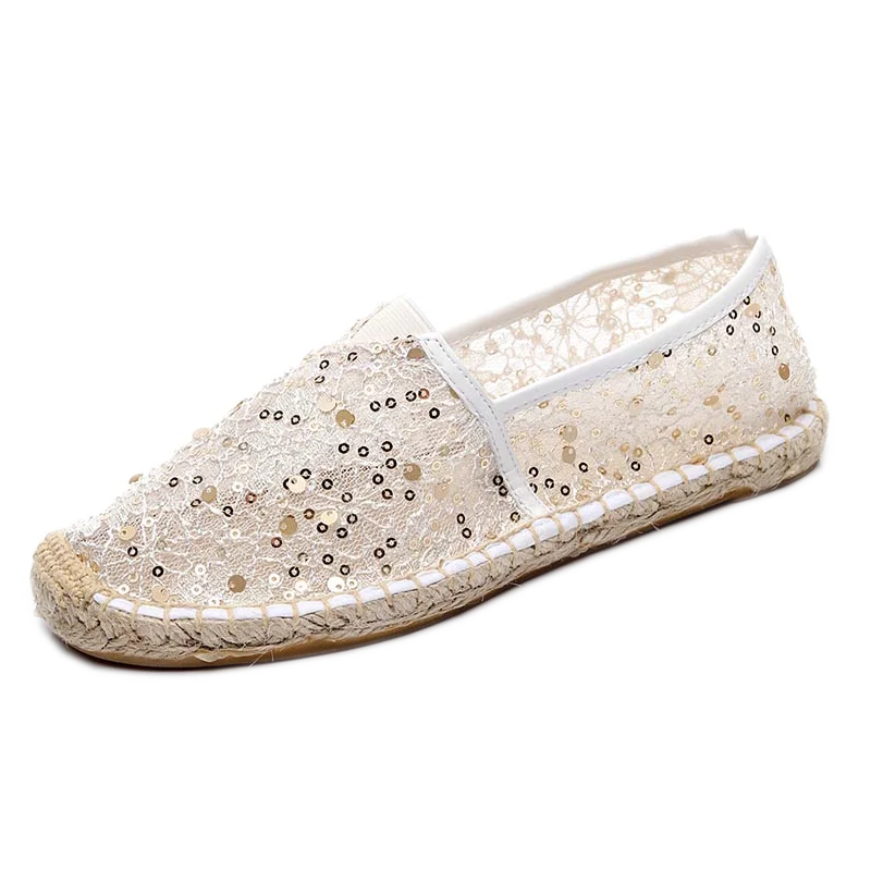 

Female Shoes Slippers Casual Fretwork Heels Lace Low 2021 Luxury Summer TPR Fisherman Fabric PU Basic Hoof Lace Slippers Casual