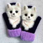 Женские модные зимние вязаные перчатки, 9 цветов, женские вязаные милые перчатки с мультяшными животными, варежки для осени и зимы