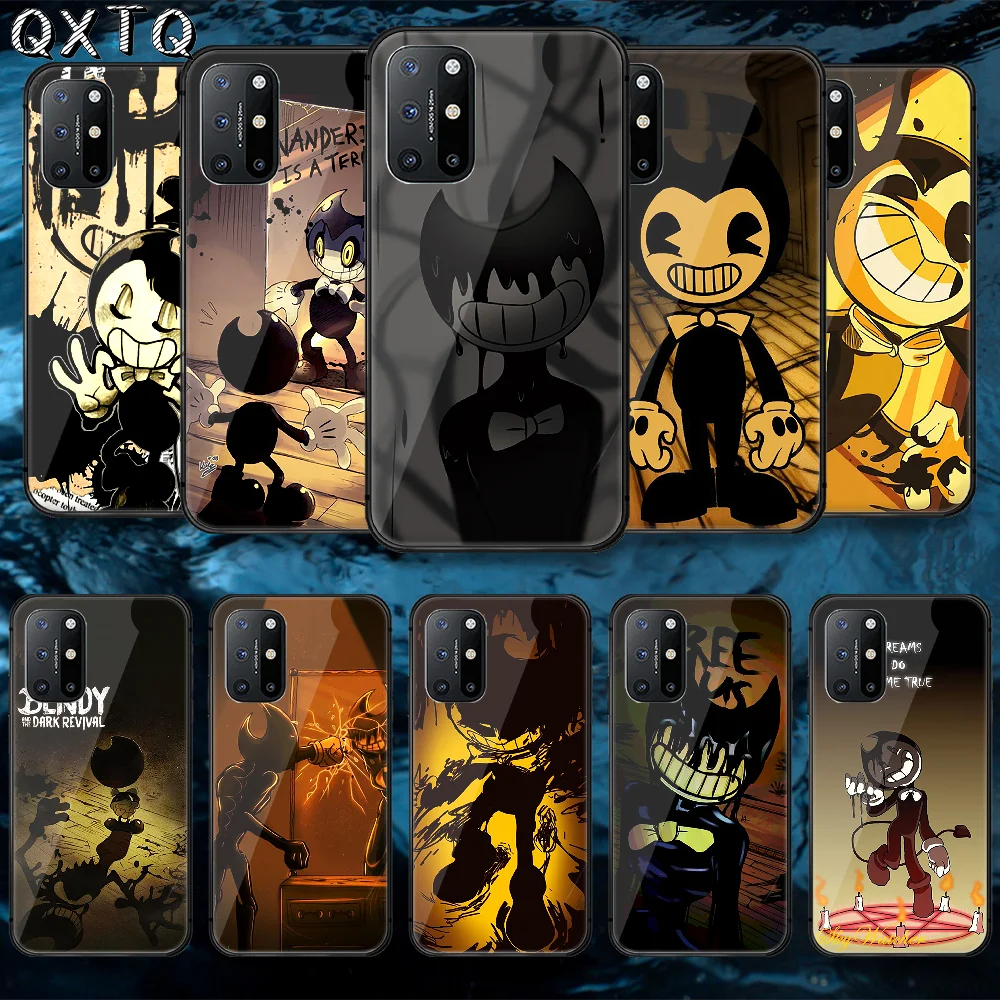 

Horror Game Bendy Tempered Glass Mobile Phone Bag Case Cover For Oneplus Oppo Realme Find X2 3 6 7 8 9 T Pro Nord Gt Neo Luxury