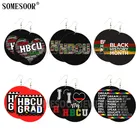 Деревянные серьги-подвески SOMESOOR Love HBCU, черные, с историческим принтом, гордые, умные, Вдохновляющие высказывания, Деревянные ювелирные изделия для женщин, подарок