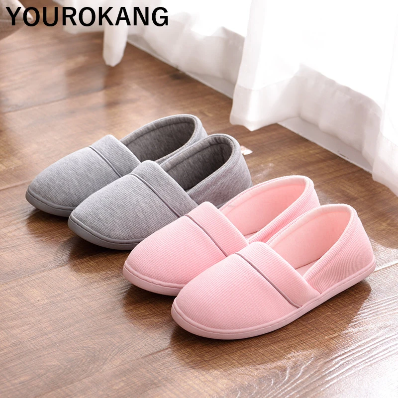 Women Shoes Autumn Winter Home Slippers Concise Indoor Warm Household Shoes Slip-on Non-slip Pregnant Ladies Footwear Loafers