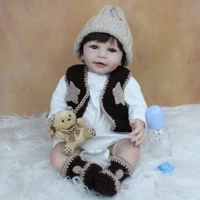 55 CM Soft Silicone Reborn Baby Boy Doll For Girl Like Real 22 Inch Realistic Lisa Toddler Dress Up Bebe Play House Toy